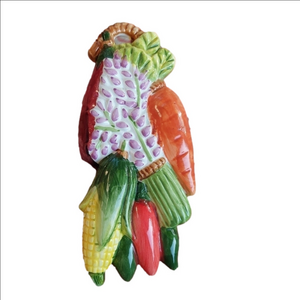 Vintage Glazed Ceramic Veggie Wall Decor